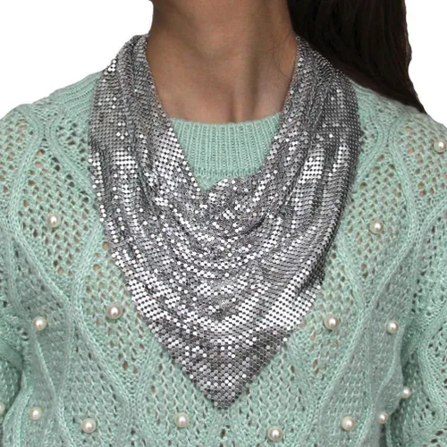 Miniatura 2 de MANILAI - Collar de metal grueso para mujer, gargantilla estilo babero