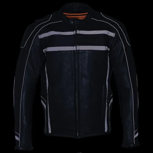 Miniatura 7 de Milwaukee Leather ML2083 - Chaqueta de cuero reflectante con ventilación para hombre