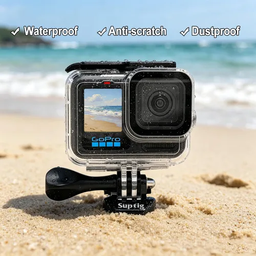 Miniatura 8 de Suptig Carcasa protectora impermeable para GoPro Hero 12/Hero 11/Hero 10/Hero 9 Negro Impermeable 164F