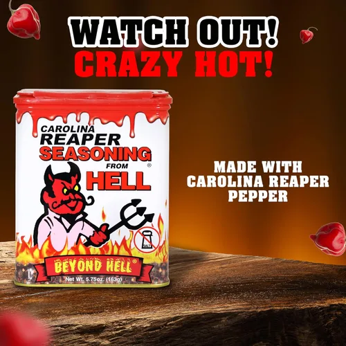 Miniatura 7 de Carolina Reaper Seasoning From Hell – 5.25 onzas – Sazonador gourmet picante picante de Carolina Reaper para alas de búfalo, filetes, pollo