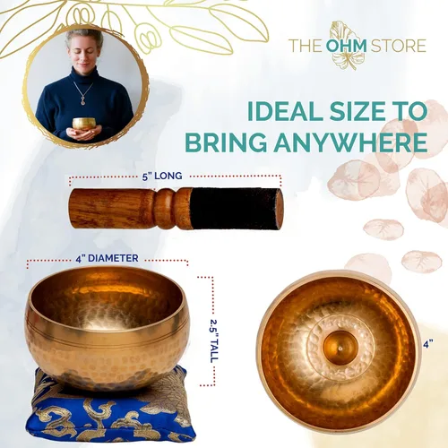 Miniatura 2 de Juego de cuencos tibetanos de Ohm Store — Cuenco de meditación Lingam martillado a mano — Yoga, equilibrio de chakras, atención plena, alivio