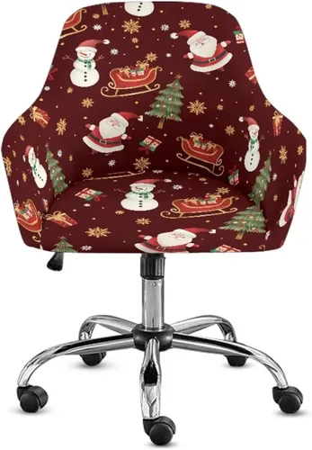Miniatura 11 de Funda para sillón de invierno con diseño de muñeco de nieve, funda suave para silla de computadora, forro elástico para silla de escritorio, diseño