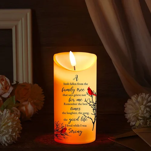 Gerrii Velas Conmemorativas Regalos de Condolencia LED Sin Llama Velas de Duelo Cardenal para Pérdida de Ser Querido Regalos de Condolencia Cardenal