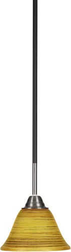 Miniatura 112 de Toltec Lighting Paramount - Mini colgante de 1 luz en acabado negro mate con cristal de arte perla de 7 pulgadas y estilo negro