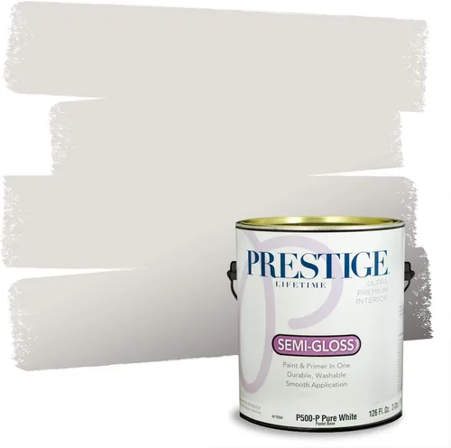 Miniatura 114 de PRESTIGE Paints - Pintura interior e imprimación en uno, 1 galón, cáscara de huevo, pimienta envejecida