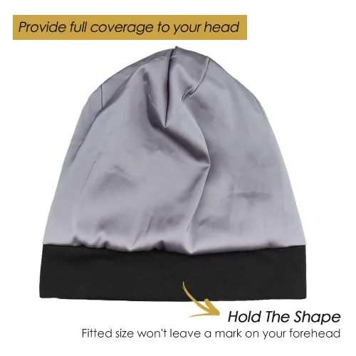 Miniatura 3 de Gorro de dormir para mujer, de bambú suave, con forro de satén grande, para proteger el cabello, color arco iris viento