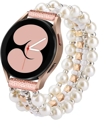 Miniatura 11 de VISOOM Beaded Boho Bracelet Compatible for Samsung Galaxy Watch 7/6/5/4 40/44mm Bands/Active 2 Watch 4 Classic 42mm Band Women, 20mm Handmade