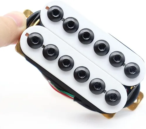 Miniatura 3 de Pastillas de guitarra humbucker de alto rendimiento estilo Invader con imán cerámico para partes de guitarra eléctrica, cuello y puente (blanco)