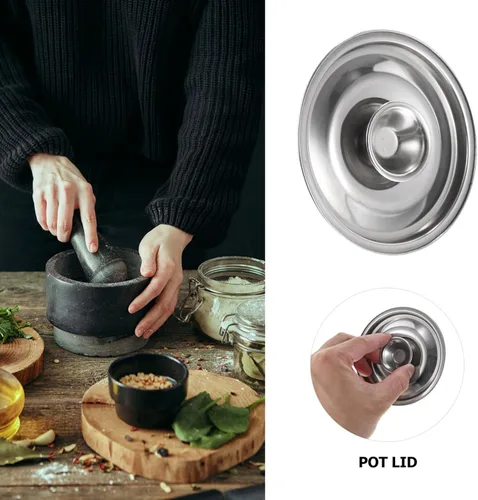 Miniatura 9 de DOITOOL Tapa de sartén de acero inoxidable con tapa de acero inoxidable - Tapa universal pequeña de 3.9 pulgadas para ollas, tapa de mini sartén