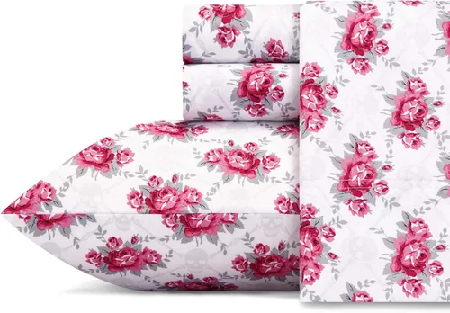 Miniatura 17 de Betsey Johnson - Sábanas de cama King, ropa de cama suave y ligera, resistente a la decoloración y a las arrugas (leopardo, King)