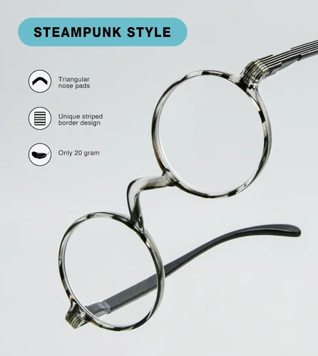 Miniatura 4 de Paquete de 6 lentes de lectura redondos Professor para mujeres y hombres, lectores vintage +0.00