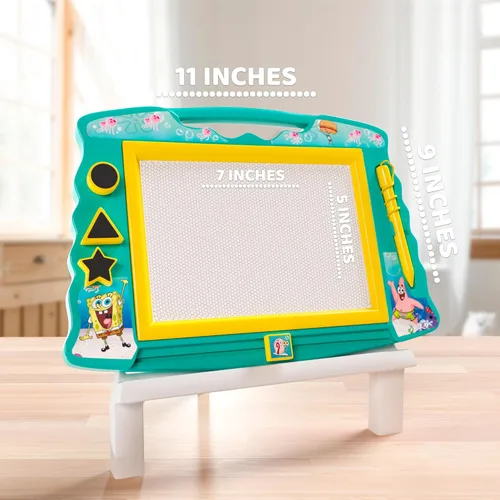 Miniatura 2 de Pizarra magnética de dibujo de Bob Esponja con lápiz óptico y 3 sellos, para niños o niñas