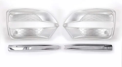 Miniatura 6 de YIWANG ABS cromo delantero niebla luz cubierta cubierta Trim 4 unids para Jaguar F-Pace X761 (plata mate)
