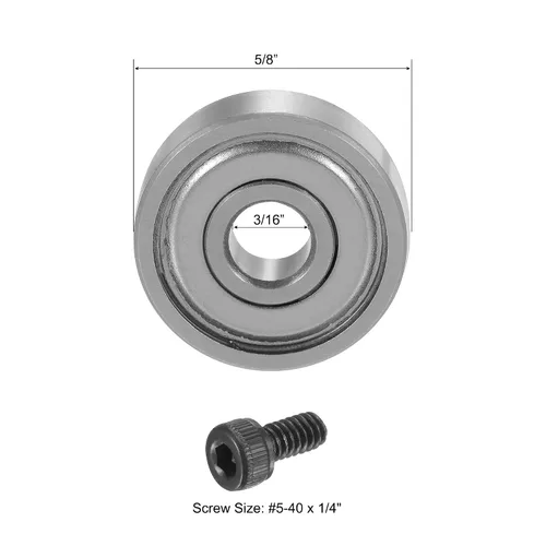 Miniatura 2 de uxcell Juego de accesorios de rodamientos de 3/16" diámetro interior 5/8" OD rodamientos montados en la parte superior para broca de enrutador