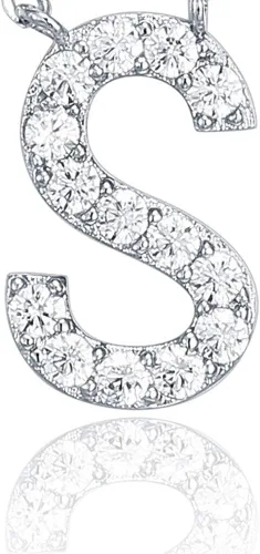 Miniatura 122 de PAVOI 14K White Gold Plated Cubic Zirconia Initial Necklace Letter Dainty Necklaces for Women