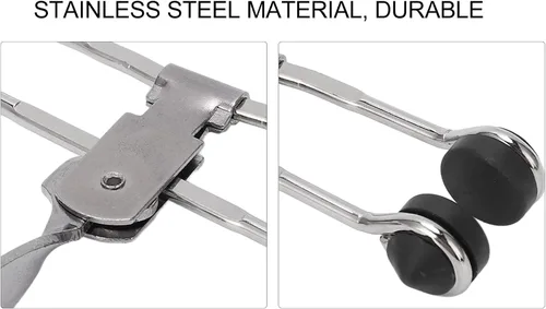 Miniatura 2 de Plplaaoo Abrazaderas de rejilla de acción de palanca, paquete de 10 abrazaderas de acero inoxidable para azulejos de techo con cabeza de goma, clips