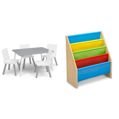 Miniatura 12 de Delta Children Conjunto de mesa y sillas para niños (4 sillas incluidas), gris/azul