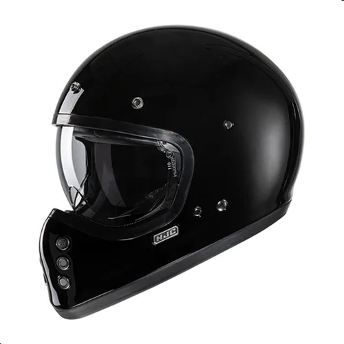 Casco para motocicleta HJC V60 sólido todoterreno con visera interna IS-10, aprobado por DOT (Negro, X-Pequeño)