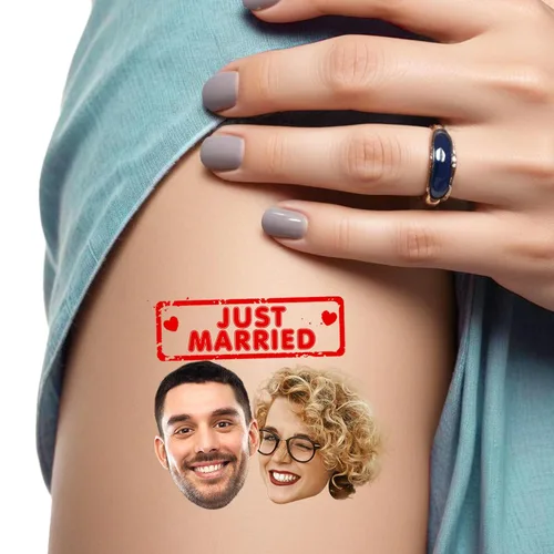 Miniatura 10 de Tatuaje personalizado con nombre y cara, tatuaje temporal personalizado para adultos, niños, amados, un amigo o familia, cara con nombre, 2 x 2