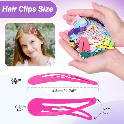 Miniatura 4 de Anezus 80 pinzas para el cabello para niñas, pasadores de pelo antideslizantes de metal para niñas, niños, adolescentes y mujeres