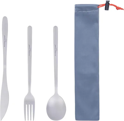 Miniatura 10 de Boundless Voyage Juego de cubiertos de titanio portátil para acampar, palillos, cuchillo, tenedor, cuchara, juego para viajes en casa