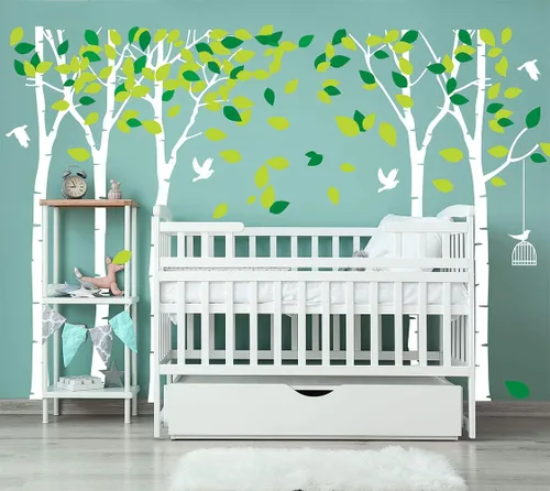 Miniatura 7 de Calcomanía de pared de árbol de la selva gigante para pared, vinilo extraíble, arte mural para habitación de los niños, guardería, dormitorio, sala
