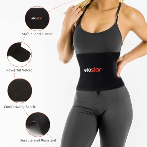 Miniatura 4 de ellostar Faja reductora de cintura para mujeres y hombres y banda de control de abdomen, moldeador de cuerpo, sauna, banda para el sudor