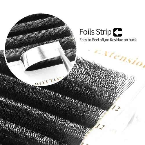 Miniatura 7 de Extensiones de pestañas falsas 6D con volumen, abanico prefabricado, rizado 0.07 D, mezcla de 8-15mm, pestañas mate negras en forma de W