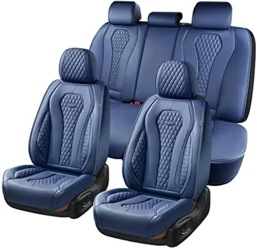 Miniatura 55 de Coverado Fundas de Asiento, Fundas de Asiento de Coche para Asientos Delanteros, Funda de Asiento de Coche Roja, Fundas de Asiento de Coche Rojo