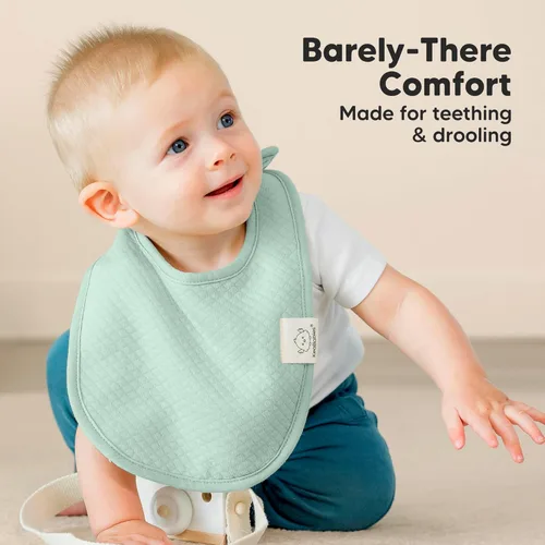 Miniatura 7 de KeaBabies Paquete de 8 baberos para babeo y dentición, baberos de tela de algodón acolchado orgánico suave para bebé, niña, niño, recién nacido