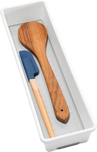 madesmart Cubo de almacenamiento largo de alta calidad, organizador multiusos para cocina, baño y oficina, organizador para cubiertos, herramientas