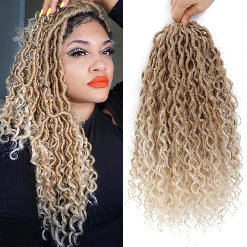 Miniatura 136 de Alicoco Goddess Locs Cabello de Ganchillo 12 Pulgadas 8 Paquetes Rastas Sintéticas de Ganchillo Para Mujeres Rastas Suaves Boho Pre-enrolladas River