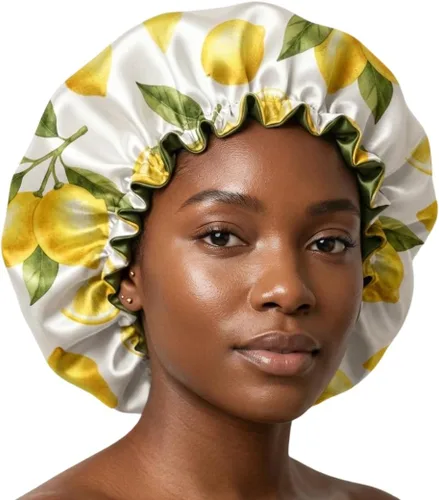 Miniatura 19 de Gorro de pelo para dormir, gorro de noche con clip ajustable, gorro reversible para el cabello para mujer, gorro de satén de seda