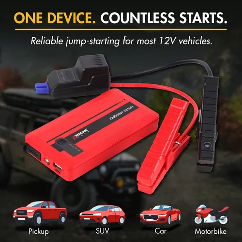 Miniatura 3 de Wagan EL7601 iOnBoost V8 Slim Arrancador de Coche 1200 A Pico 12 V Batería de Litio Portátil para Coche de hasta 4.0 L V8 de Gasolina o 2.0 L Diésel