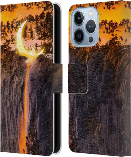Miniatura 16 de Head Case Designs Officially Licensed Dave Loblaw Boy Painting Moon Clouds Sci-Fi and Surreal Leather Wallet Case Compatible with Apple iPhone 13 Pro