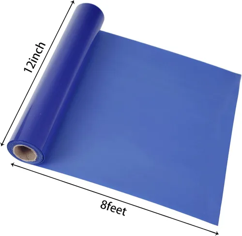 Miniatura 2 de guangyintong Rollos de vinilo de transferencia de calor azul 3D, 12 pulgadas x 8 pies, vinilo azul para planchar para camisetas, vinilo HTV