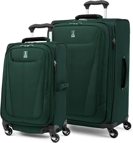 Miniatura 89 de Travelpro Maxlite 5 - Juego de 2 piezas de equipaje de mano de tela, expandibles con 4 ruedas giratorias, bolso blando para debajo del asiento, Negro