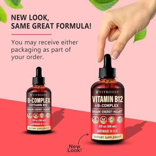 Miniatura 2 de Vitamina B12 vegana con complejo B de 20000 mcg, extra fuerte para hombres y mujeres, gotas líquidas de frambuesa, fabricadas en Estados Unidos, B1