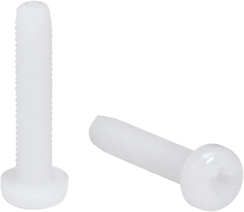 Miniatura 5 de uxcell M6x30mm Roscado Nylon Phillips Cruz Pan Cabeza Tornillos Tornillos de Máquina Blanco 50