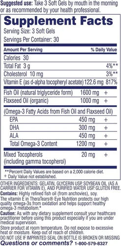 Miniatura 8 de TheraTears Suplemento Omega 3, 1200 mg, 90 ct (paquete de 1)