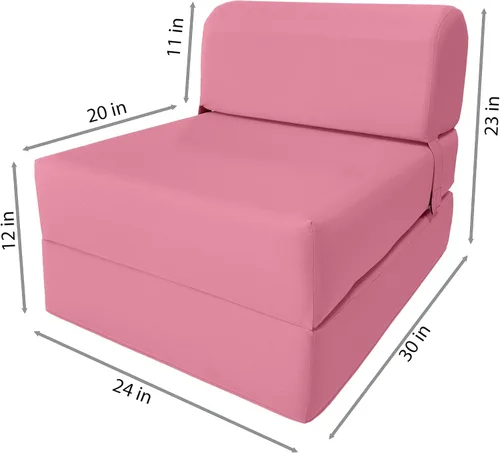 Miniatura 2 de D&D Futon Furniture. Cama plegable de espuma para silla, sofá estudio, colchón de espuma plegable para invitados (6 x 24 x 70 pulgadas, rosa)