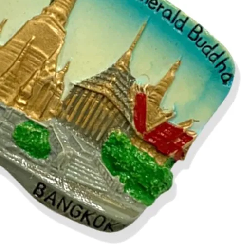 Miniatura 2 de A-ONE Templo del Buda Esmeralda Tailandia 3D Turístico Refrigerador Imán 1PC+Wat Phra Kaew Bangkok Craft Applique Patch 1PC, Resina Nevera, Parche