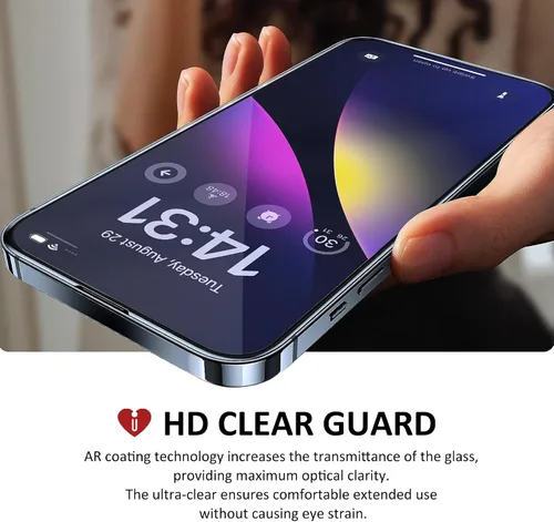Miniatura 5 de iCarez Protector de pantalla de vidrio templado para iPhone 15 Pro de 6.1 pulgadas 2023 (paquete de 2) compatible con fundas, cobertura completa