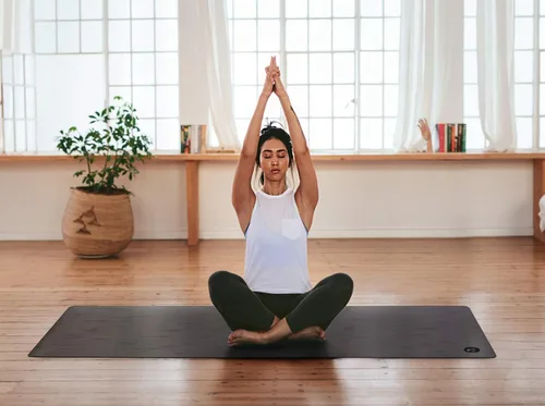 Miniatura 6 de IUGA Esterilla de yoga profesional antideslizante para pilates antidesgarros, respetuosa con el medio ambiente, esterilla de yoga caliente con Gris