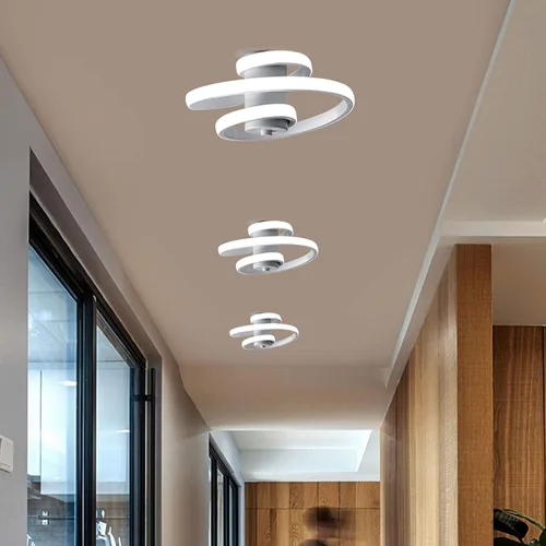 Miniatura 9 de Xuthusman Lámpara de techo moderna LED de acrílico para sala de estar, dormitorio, lámpara de montaje empotrado, elegante accesorio de pasillo de 19
