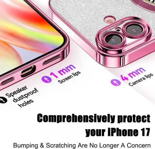 Miniatura 150 de Misscase Funda magnética con purpurina para iPhone 11 compatible con MagSafe, protección completa, delgada, a prueba de golpes, antiarañazos