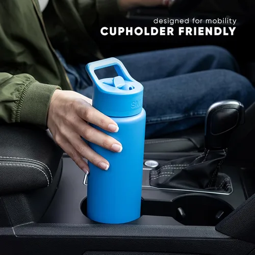 Miniatura 5 de Simple Modern botella de agua reutilizable con tapa con pajilla, de acero inoxidable con aislamiento al vacío, para gimnasio, viajes y deportes