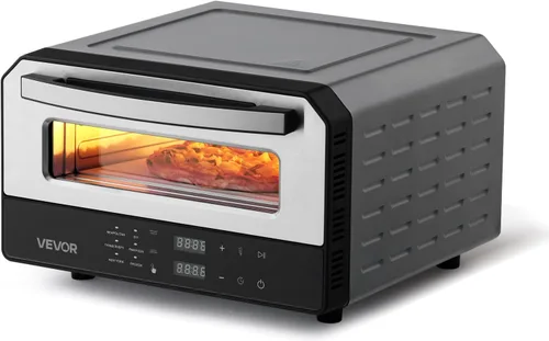 Horno de pizza eléctrico VEVOR, Smart Pizzas Maker interior con 5 ajustes preestablecidos, horno de pizza de encimera de 12 pulgadas con pantalla