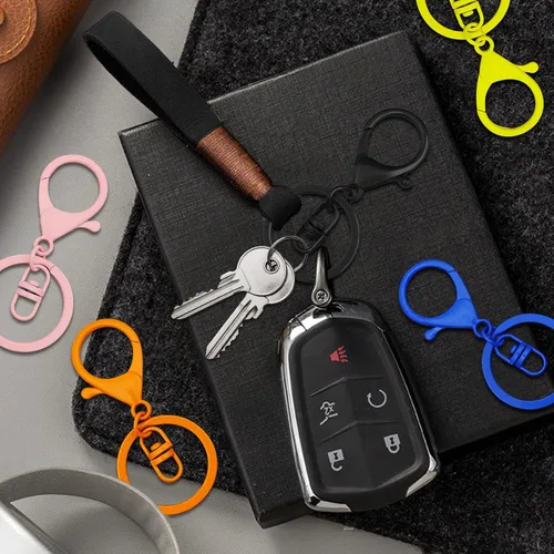 Miniatura 7 de 30 llaveros con cierre de langosta para hacer joyas, coloridos clips de gatillo giratorios de metal con cierres giratorios, clips de gancho, anillo