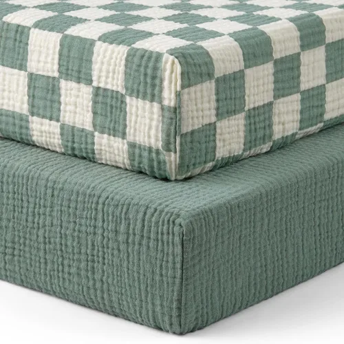Miniatura 28 de Blissful Diary Sábanas de moisés de muselina para bebés, niñas y niños, de algodón suave bohemio, ajustadas para colchón rectangular ovalado de Sol